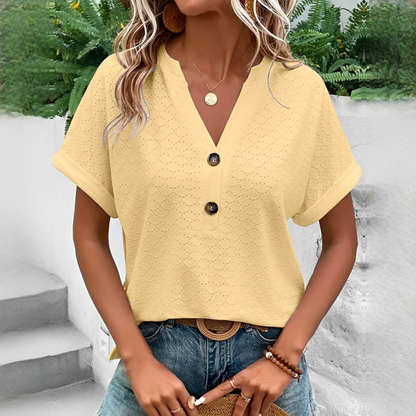 Elegante Damenbluse Modern mit V-Ausschnitt - BerlinGlamour