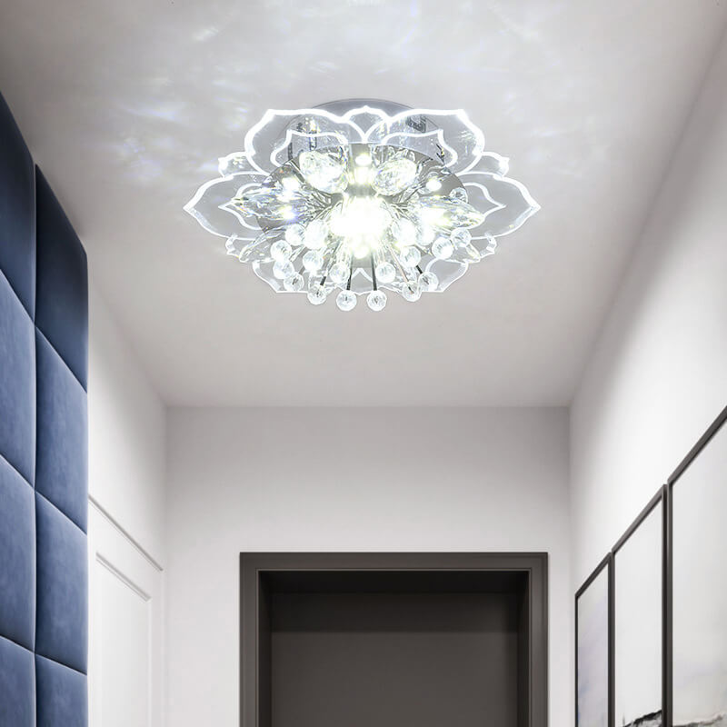 LED Kristall Deckenleuchte Blumenförmig Moderne Dimmbar