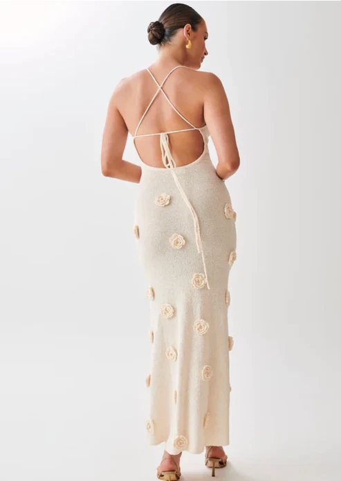 Damen Maxikleid Spaghettiträger Blumenmuster Elegant