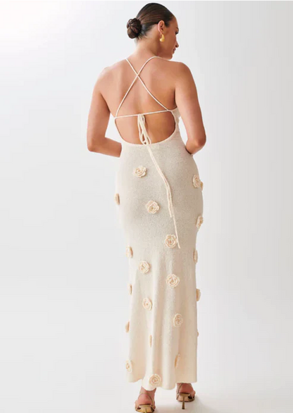 Damen Maxikleid Spaghettiträger Blumenmuster Elegant