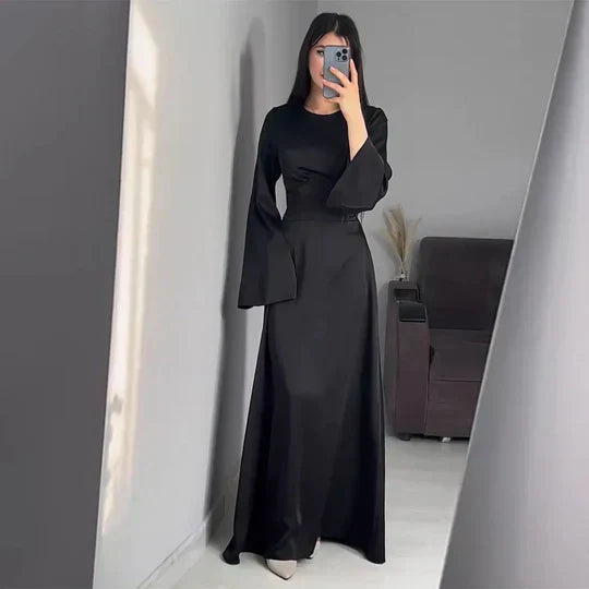 Lange Frauenkleider aus Satin Elegant Abendkleid - BerlinGlamour