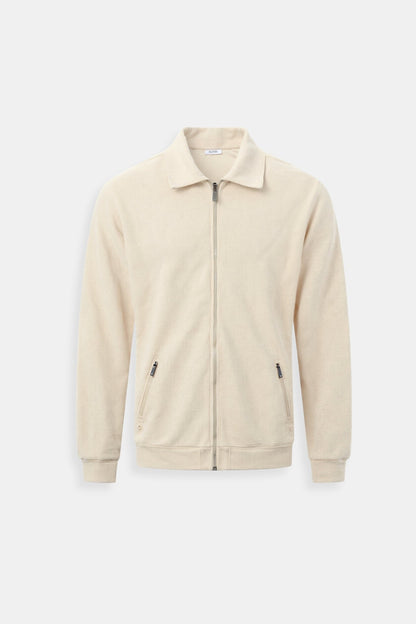 Herrenjacke Beige Modern Stilvoll Lederlook