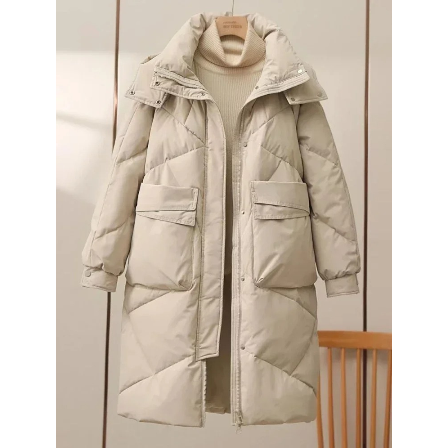 Damen Pufferjacke Grau Leicht Mit Umlegekragen - BerlinGlamour