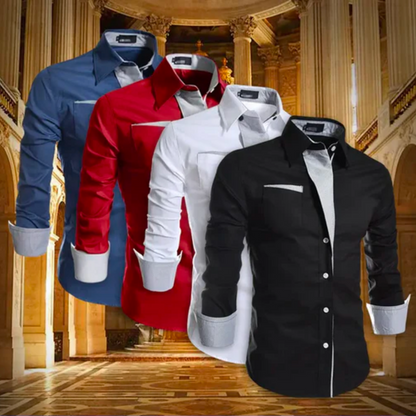 Herren Hemd Baumwolle Elegantes Weiß