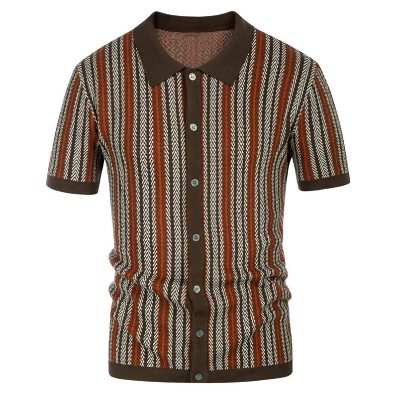 Herren Polohemd Modern mit Knöpfen und Logo