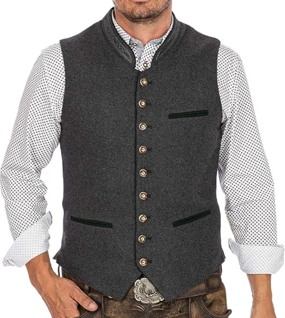 Herren Weste Traditionell Elegante Schnitt
