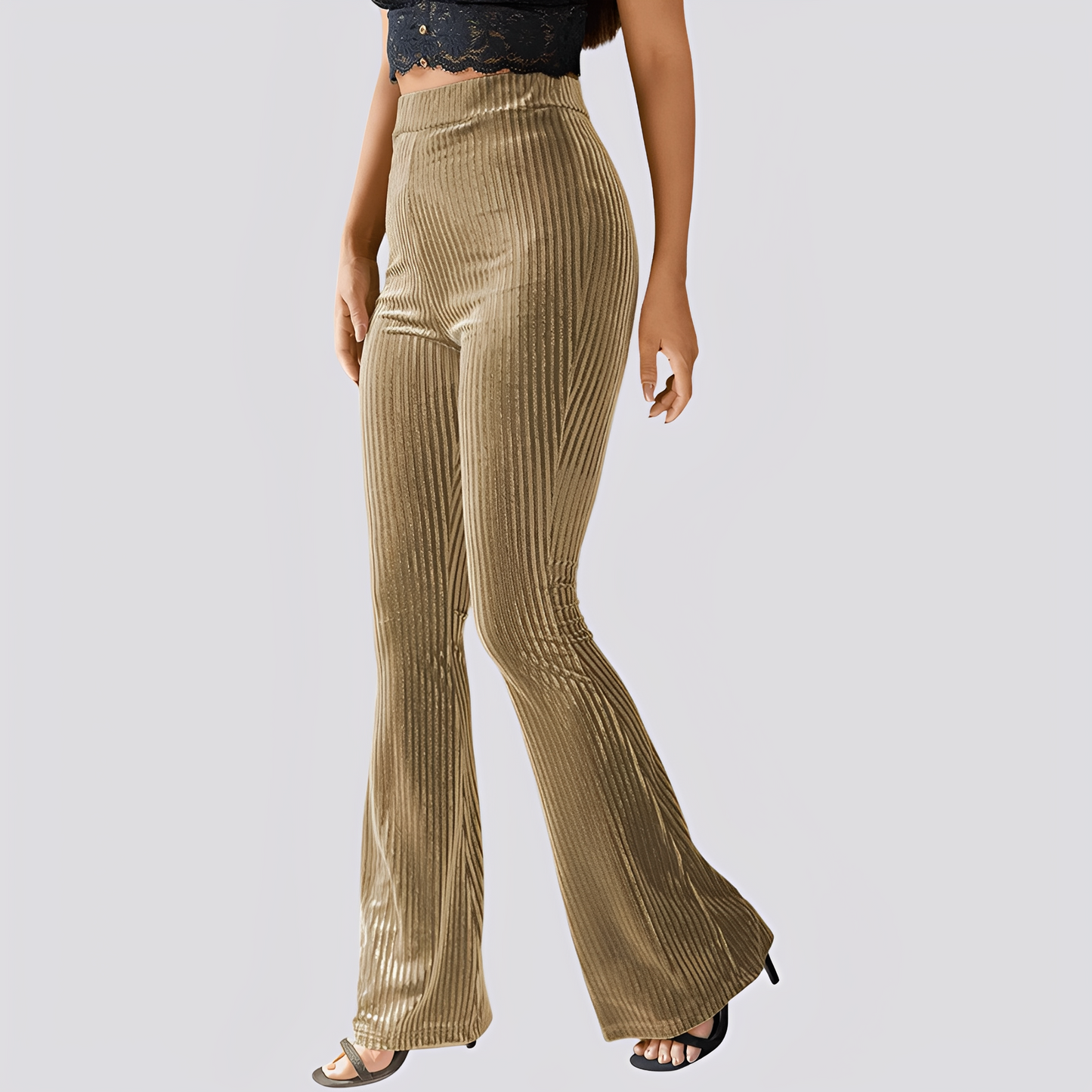 Cordhose Damen Lässig Bequem Schwarz - BerlinGlamour