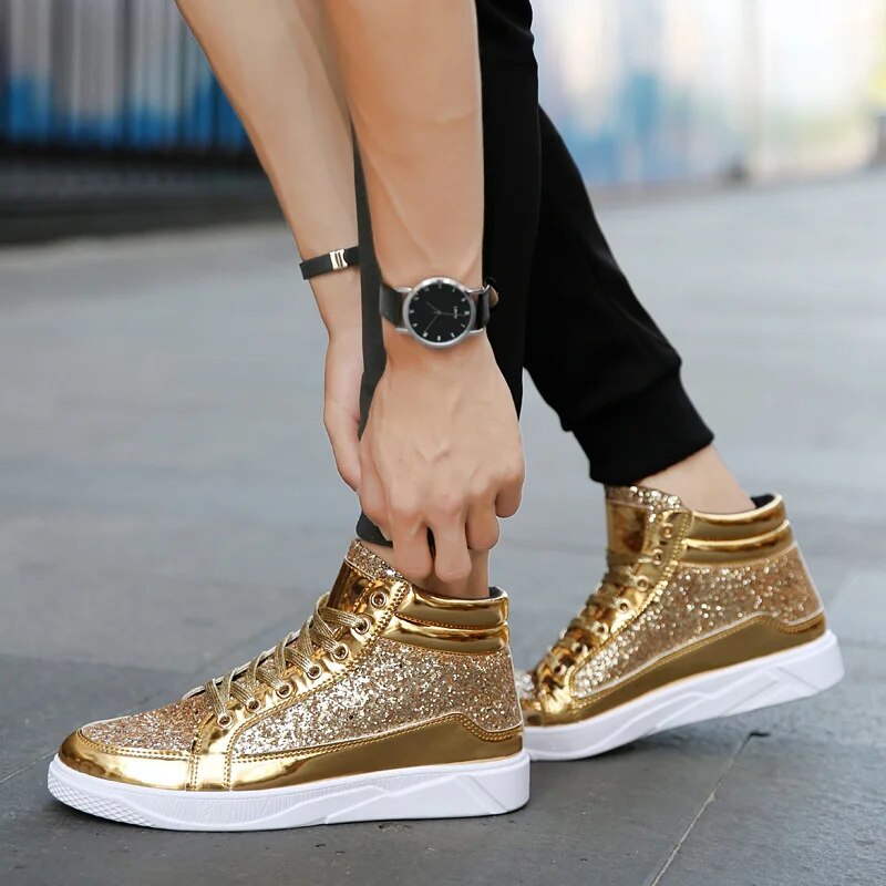 Herren Basket Schuhe Glänzend Metallic Effekt