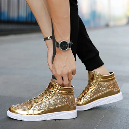 Herren Basket Schuhe Glänzend Metallic Effekt