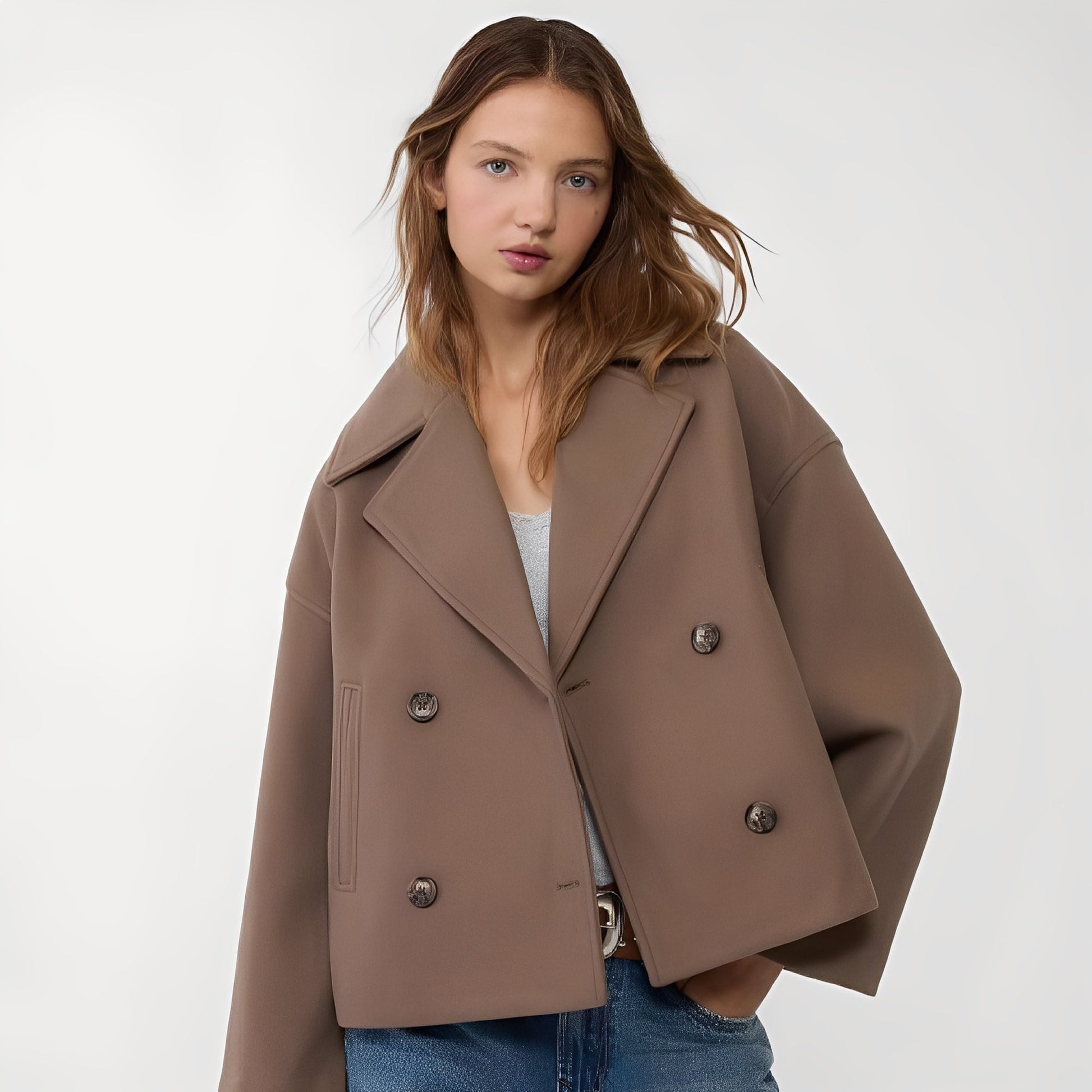 Lockere Frauen Kurzjacke Freizeitjacke Casual - BerlinGlamour