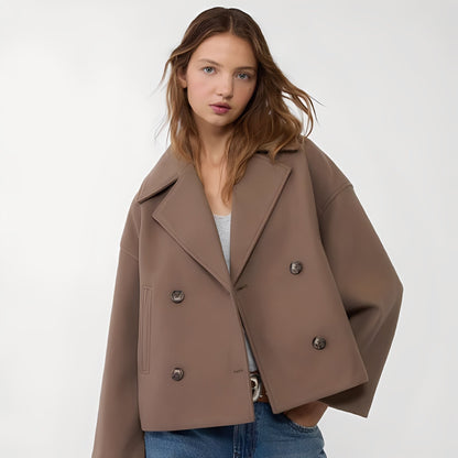 Lockere Frauen Kurzjacke Freizeitjacke Casual - BerlinGlamour