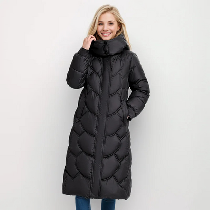 Langer Daunenmantel Steppjacke Winterwarm - BerlinGlamour