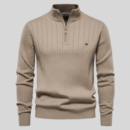 Herren Pullover Langarm Viertelzip Frühjahr Modern