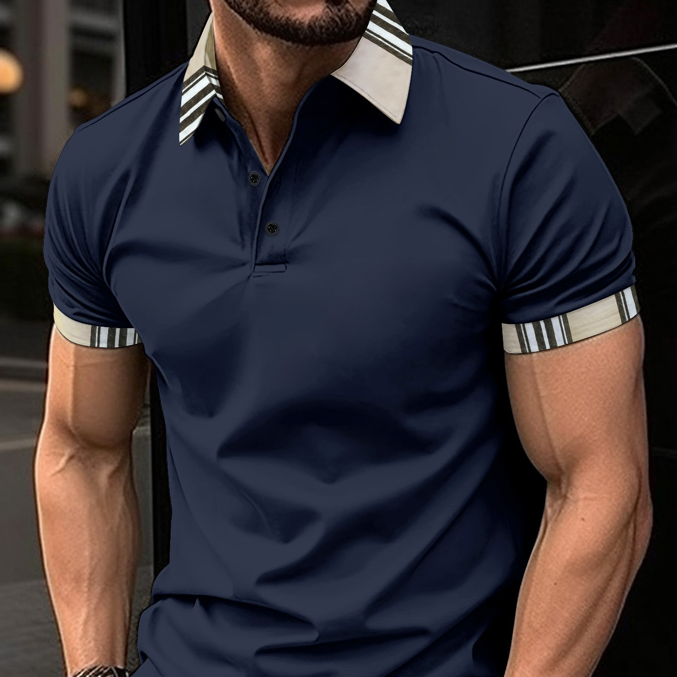 Herren Polo Shirt Elegantes Slim Fit Weiße Qualität