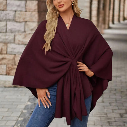 Damen Oberteil Cape Style mit Vordere Knoten Detail