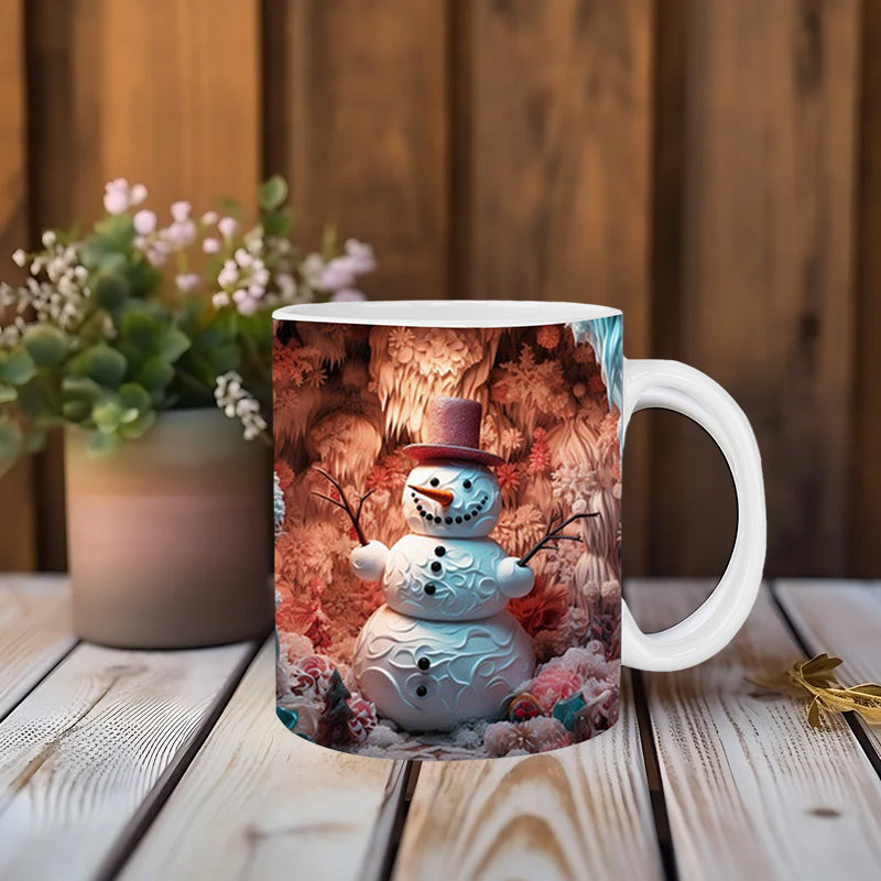 Weihnachtsbecher 3D Schneemann Dekorativ Geschenk