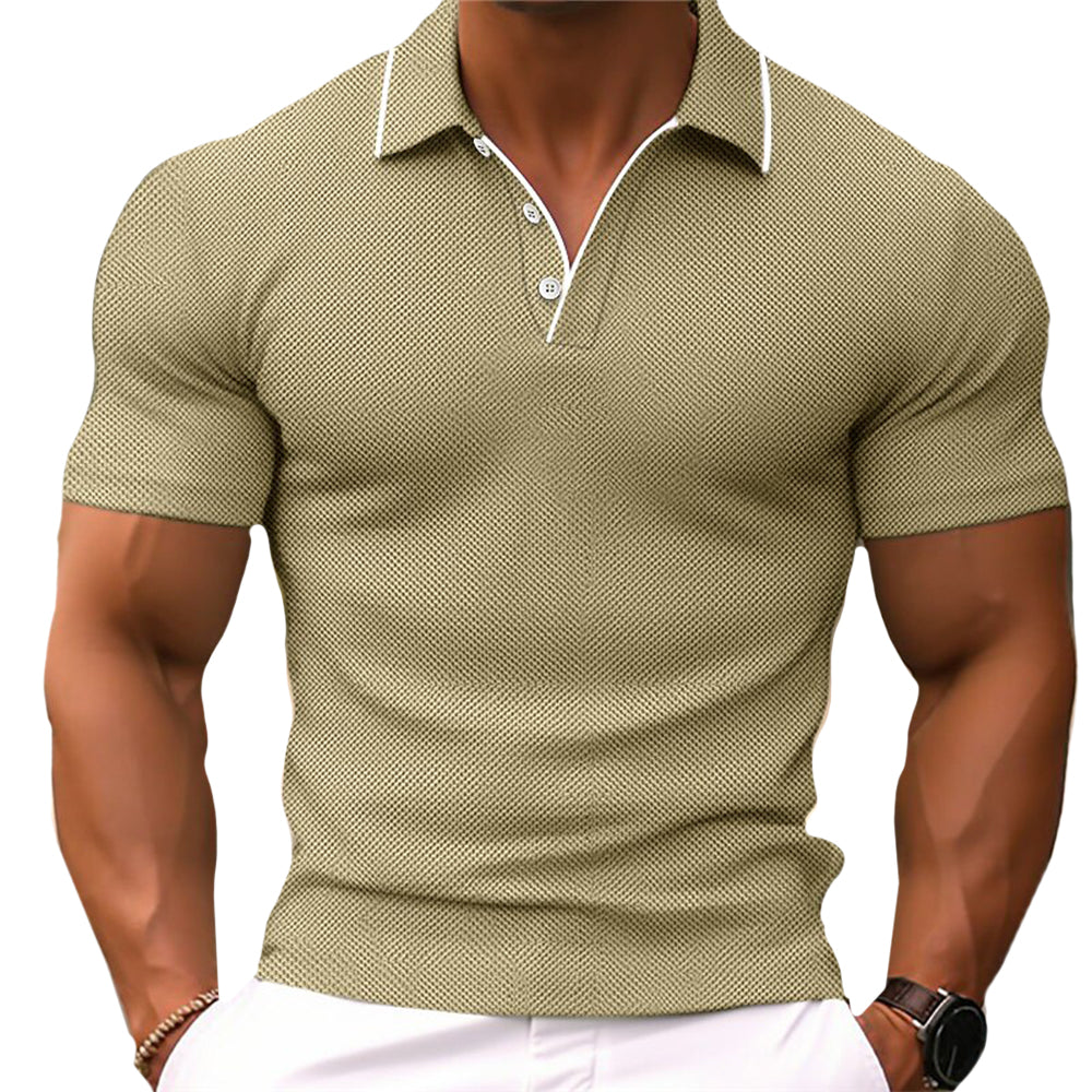 Herren Polo Shirt Slim Fit Knopfleiste Modern