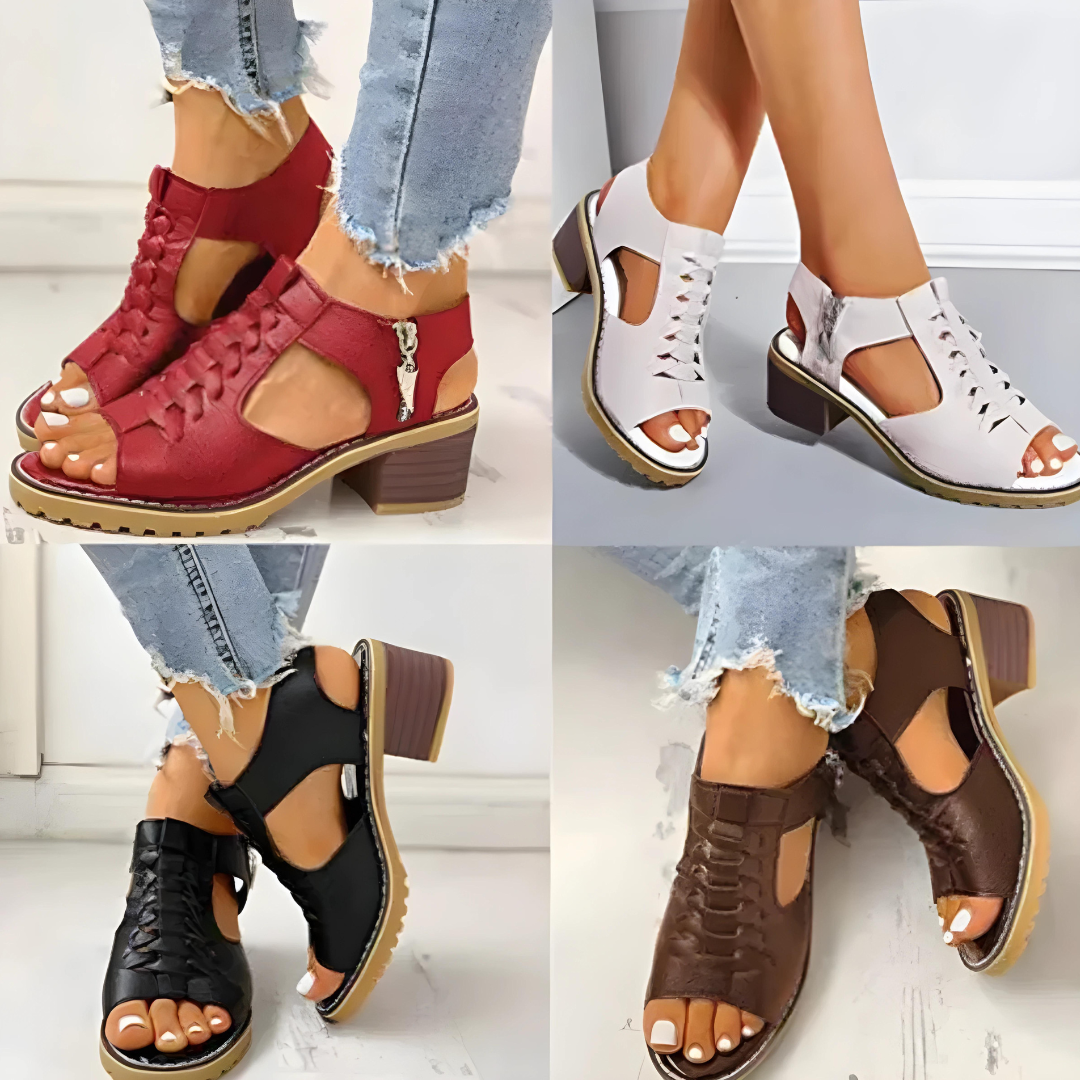 Damen Sandaletten Peep-Toe Hochhackig Elegant - BerlinGlamour