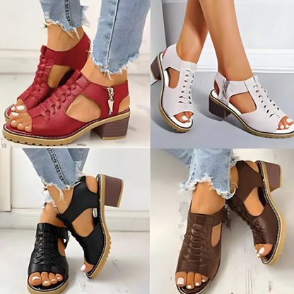 Damen Sandaletten Peep-Toe Hochhackig Elegant - BerlinGlamour