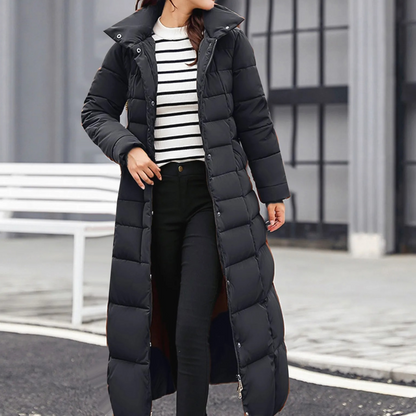 Damen Pufferjacke Elegante Umlegekragen Knopf - BerlinGlamour