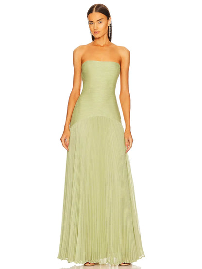 Grünes Maxikleid Damen Exklusiv Lang Elegant - BerlinGlamour