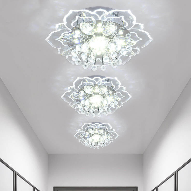 LED Kristall Deckenleuchte Blumenförmig Moderne Dimmbar