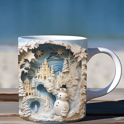 Weihnachtsbecher 3D Schneemann Dekorativ Geschenk