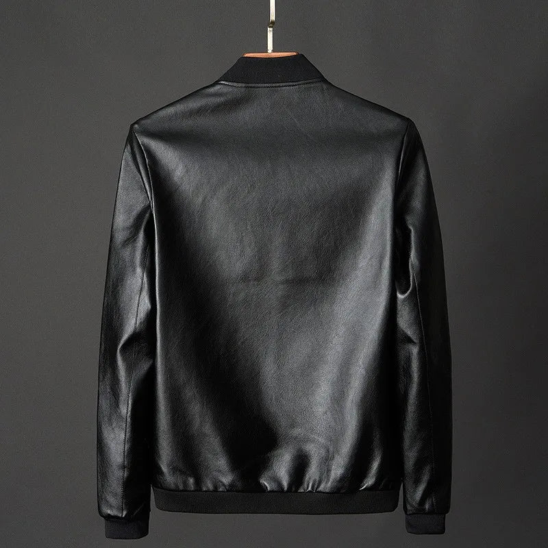 Lederjacke Herren Modern Lederschutzjacke Schwarz - BerlinGlamour