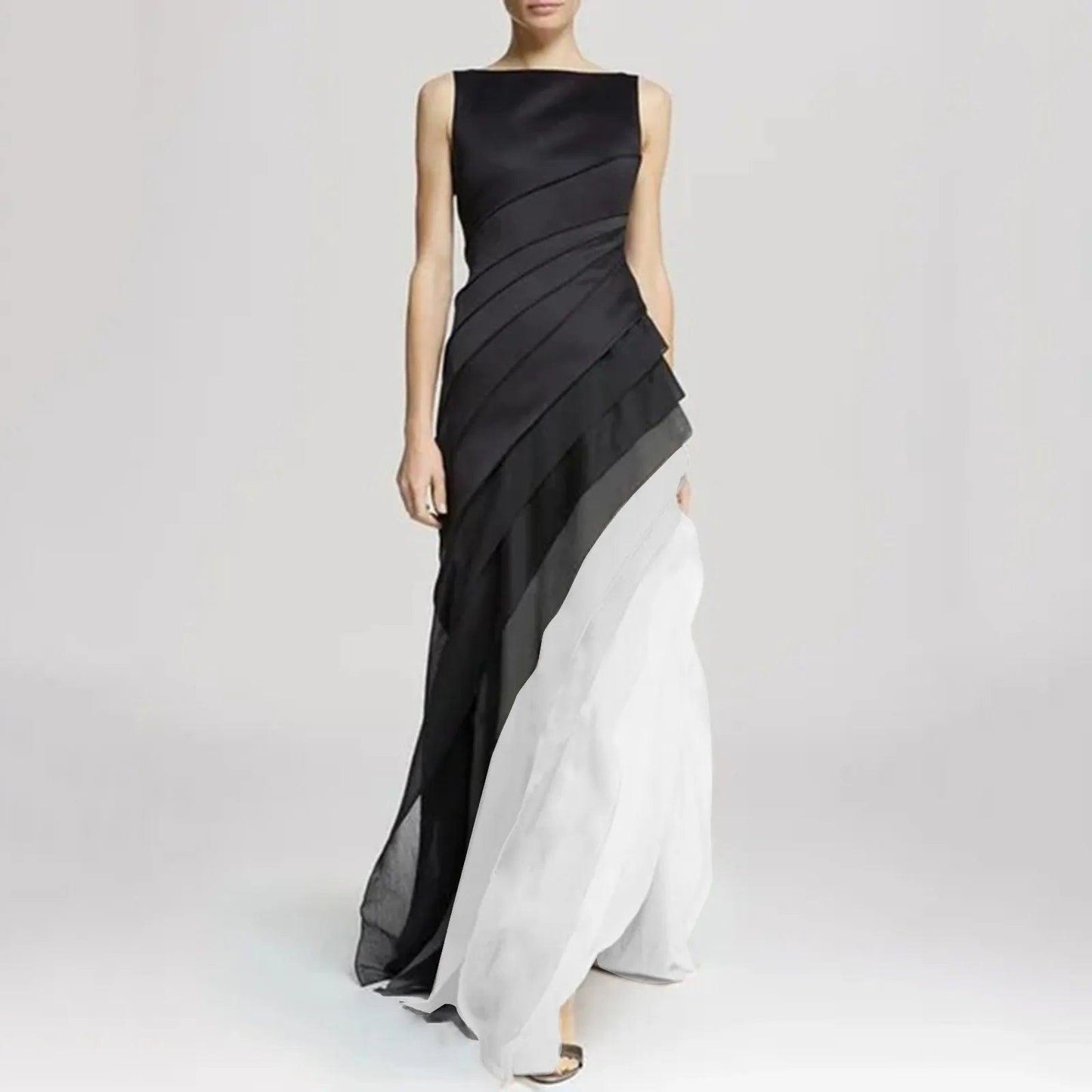 Elegantes Abendkleid Mehrschichtig Frauenkleid Luxus