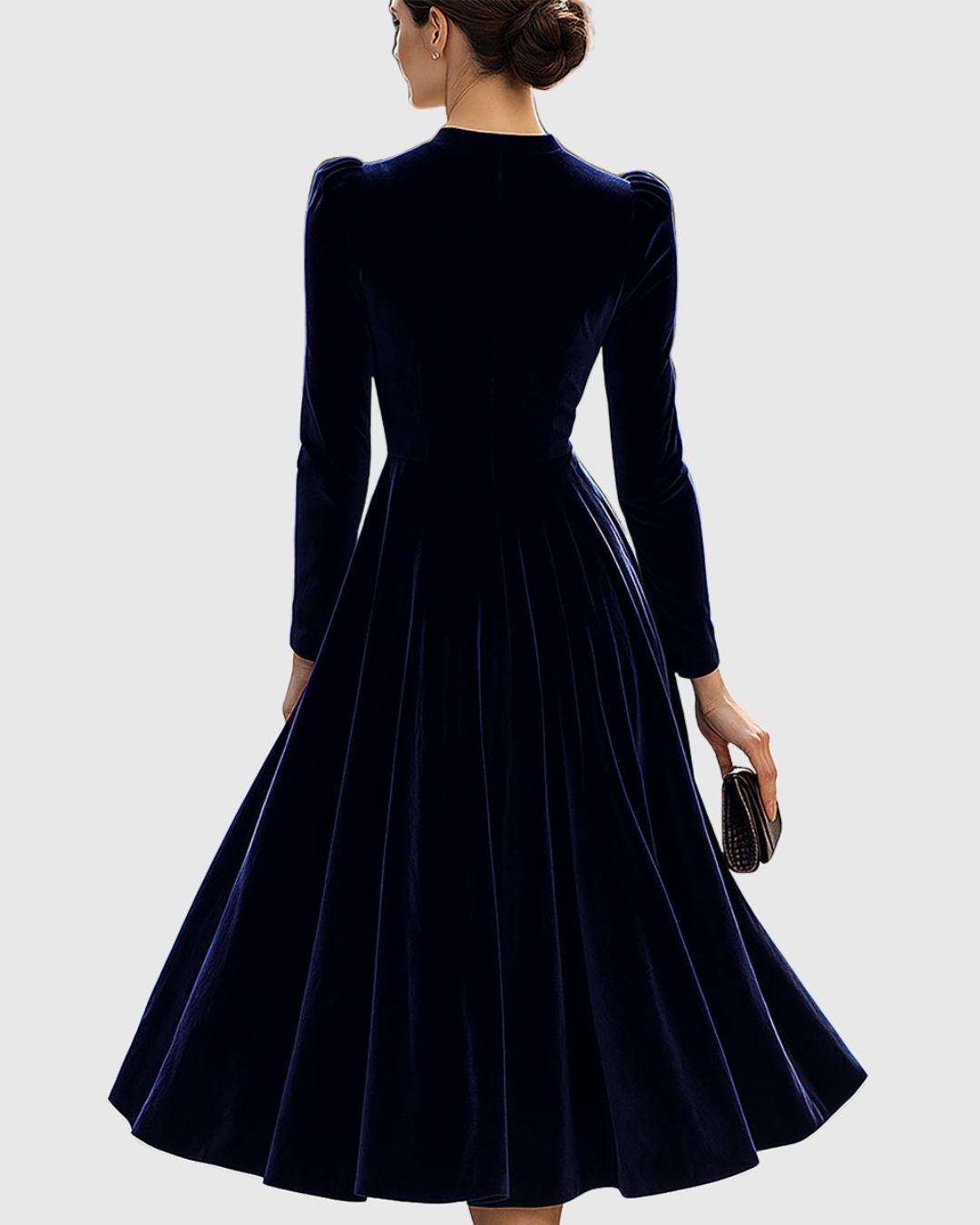 Samt Midikleid Elegant Damenkleid Partykleid