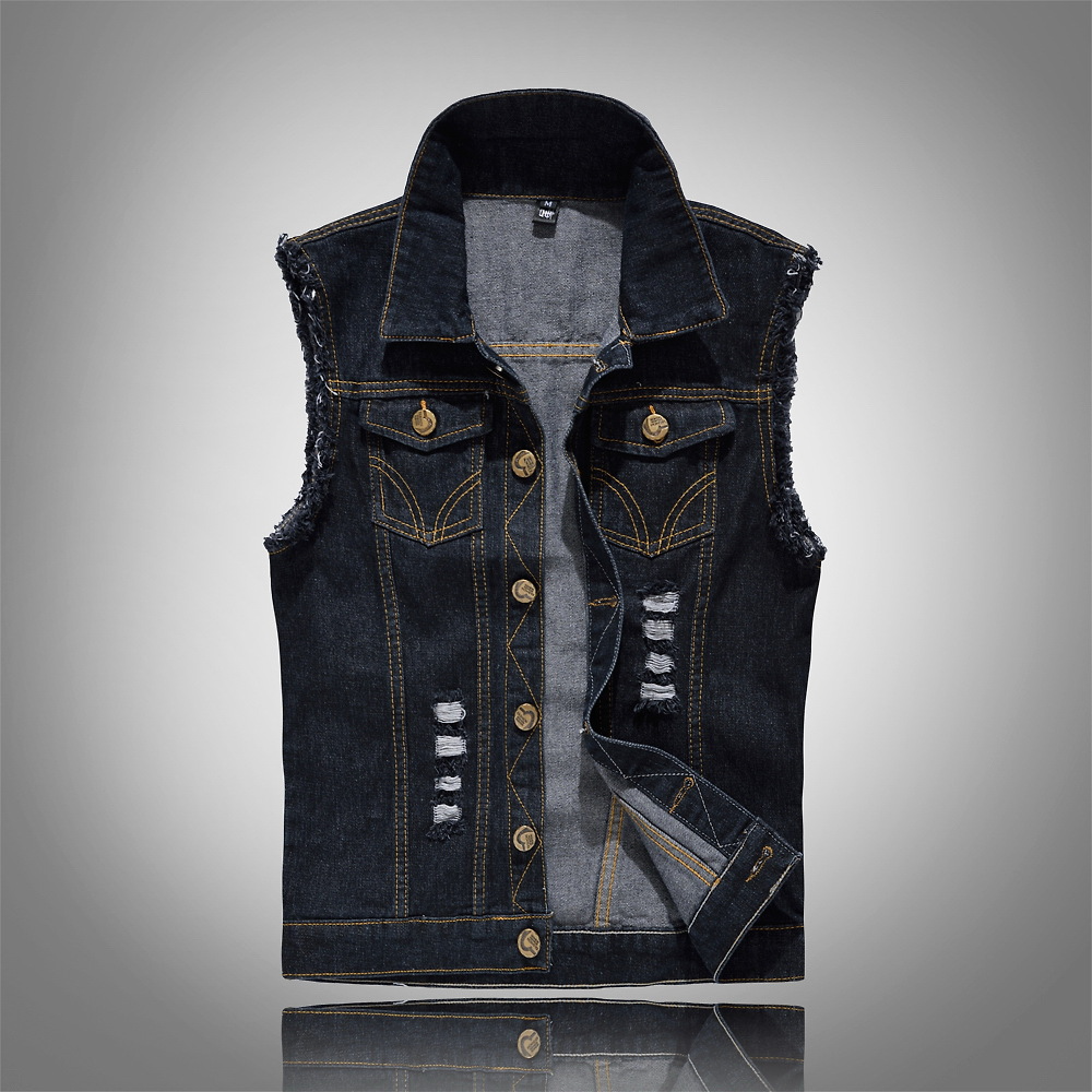 Herren Denim Weste Modern Schnitt