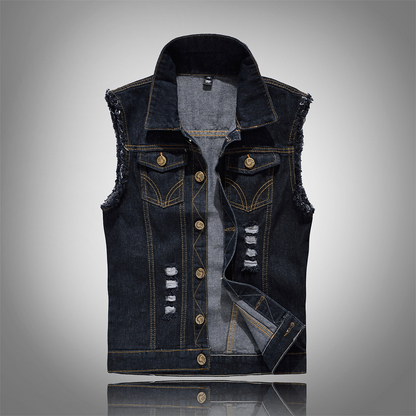 Herren Denim Weste Modern Schnitt