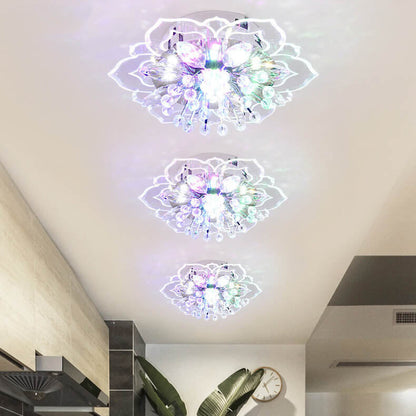 LED Kristall Deckenleuchte Blumenförmig Moderne Dimmbar