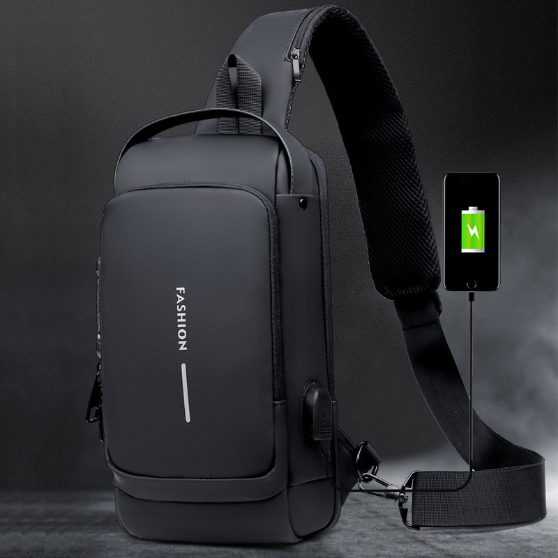 Diebstahlsichere Umhängetasche mit USB-Ladefunktion