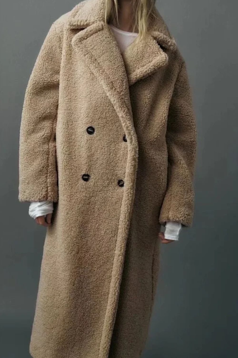 Langer Faux-Fur Mantel Damen Luxus Teddy Coat Winter - BerlinGlamour