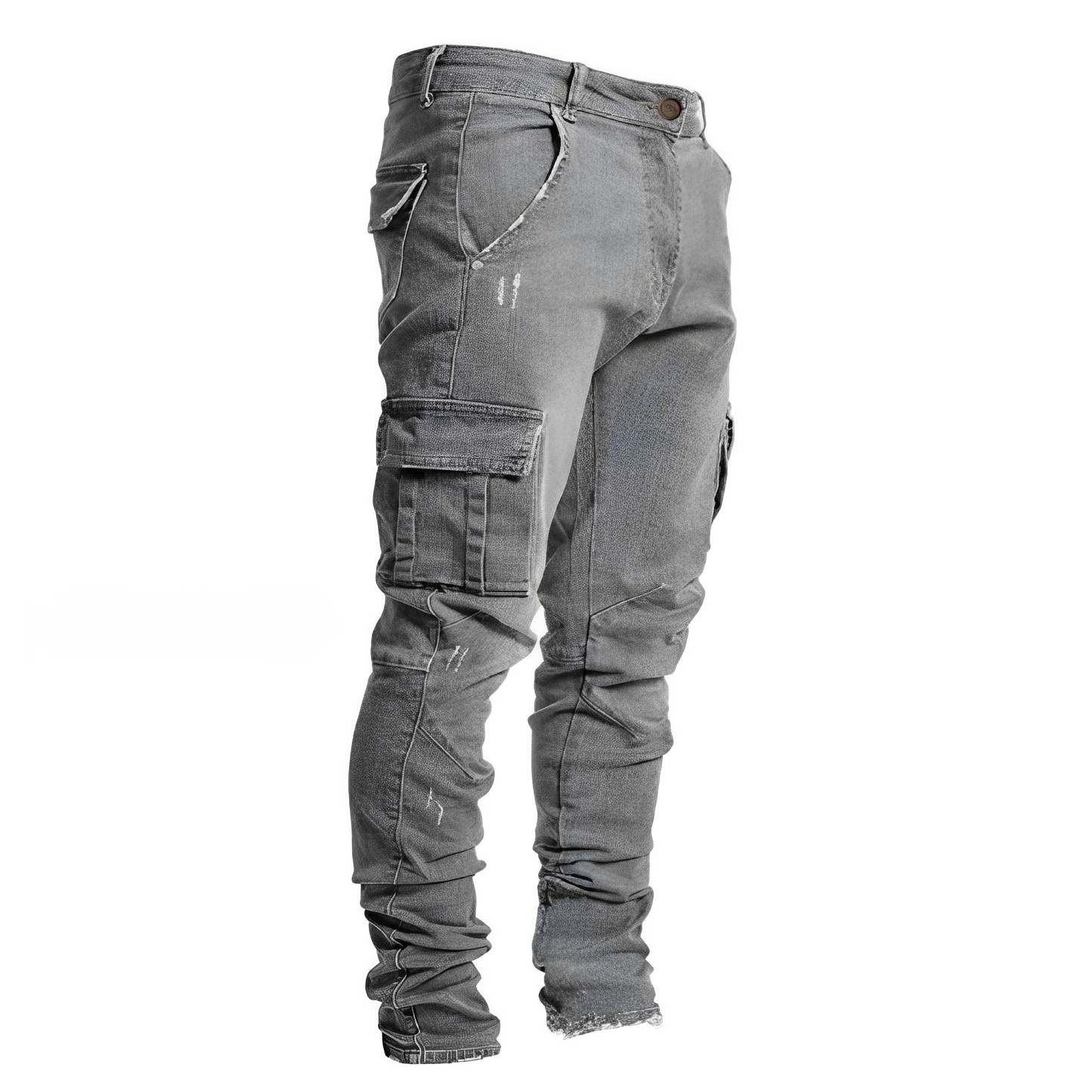 Herren Slim Fit Cargohose Modern Schwarz
