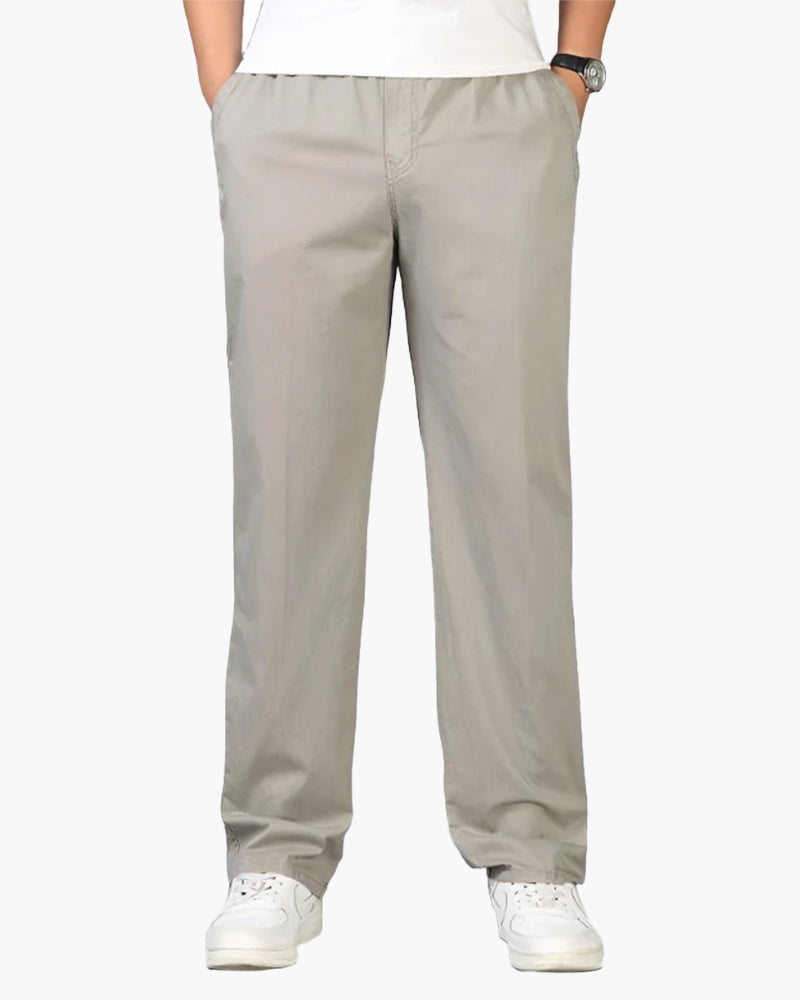 Bequeme Herrenhose Gerader Schnitt Baumwolle Elastikbund - BerlinGlamour