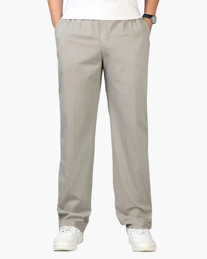 Bequeme Herrenhose Gerader Schnitt Baumwolle Elastikbund - BerlinGlamour