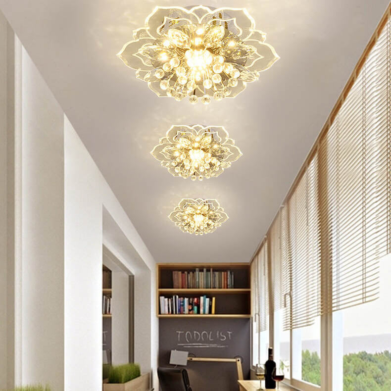 LED Kristall Deckenleuchte Blumenförmig Moderne Dimmbar - BerlinGlamour