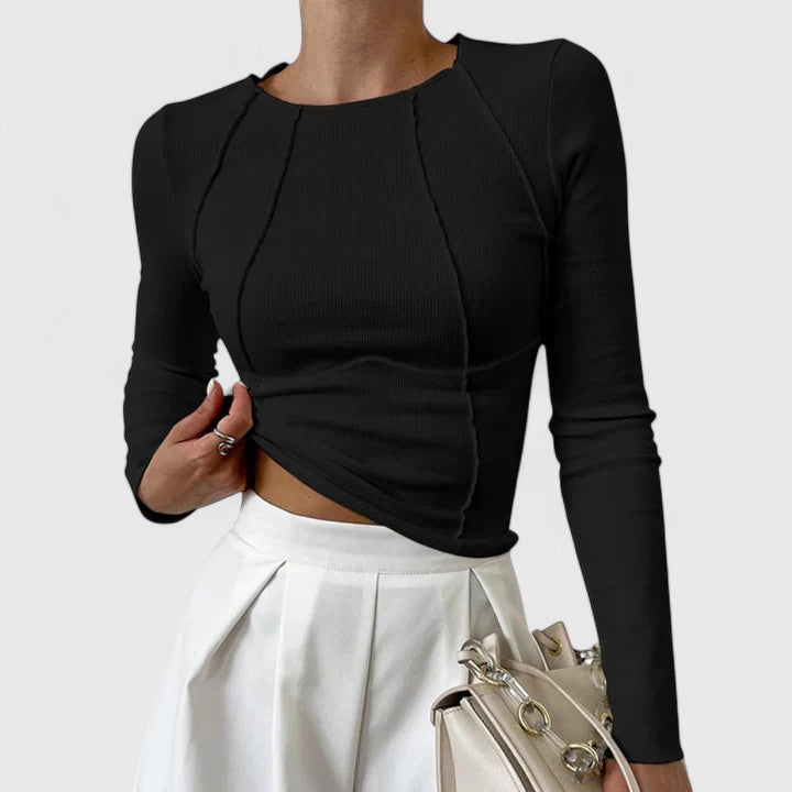 Damen Langarmshirt Enganliegend Slim Fit - BerlinGlamour