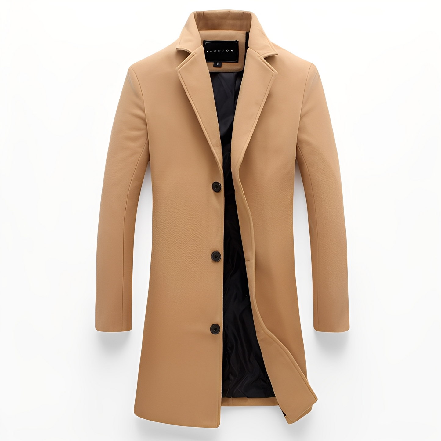 Eleganter Männer Wollmantel Formal Schwarz - BerlinGlamour