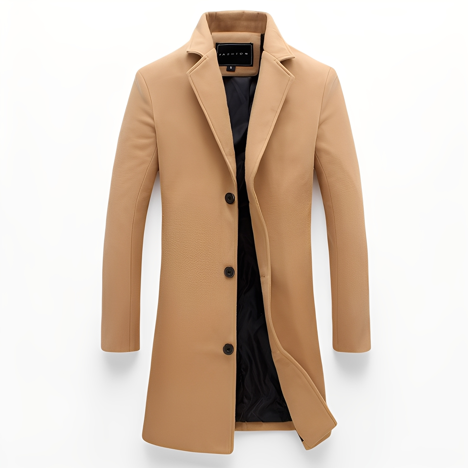 Eleganter Männer Wollmantel Formal Schwarz - BerlinGlamour