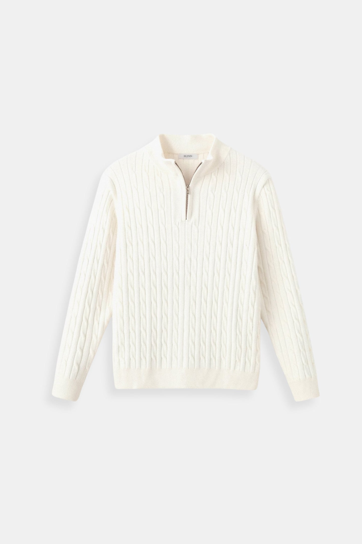 Strickpullover Zopfmuster mit Reißverschluss Damengröße