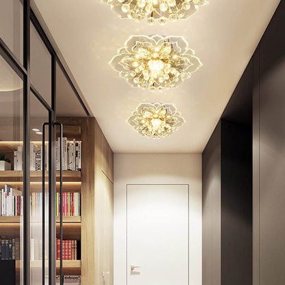 LED Kristall Deckenleuchte Blumenförmig Moderne Dimmbar