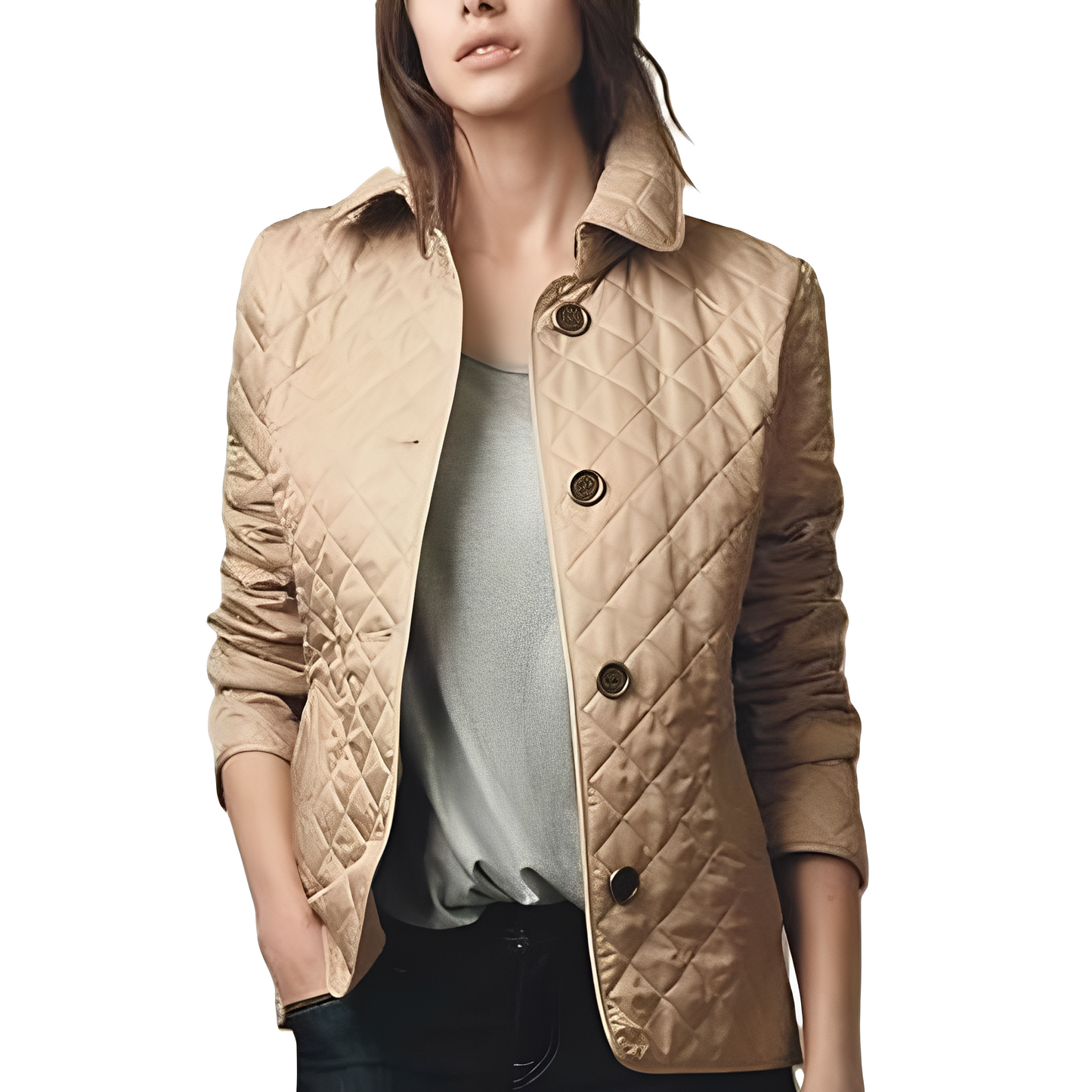Warme Damenjacke Tailliert Modern