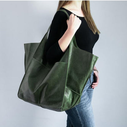 Große Leder-Handtaschen Damen Reise Tasche