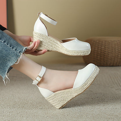 Damen Keilabsatz Schuhe Stilvoll Minnie Look