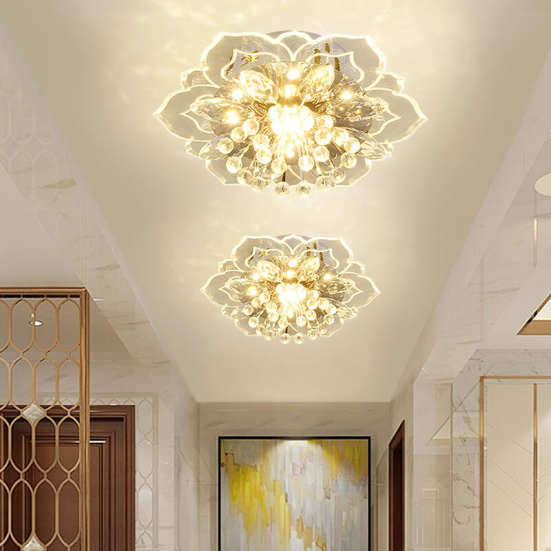LED Kristall Deckenleuchte Blumenförmig Moderne Dimmbar