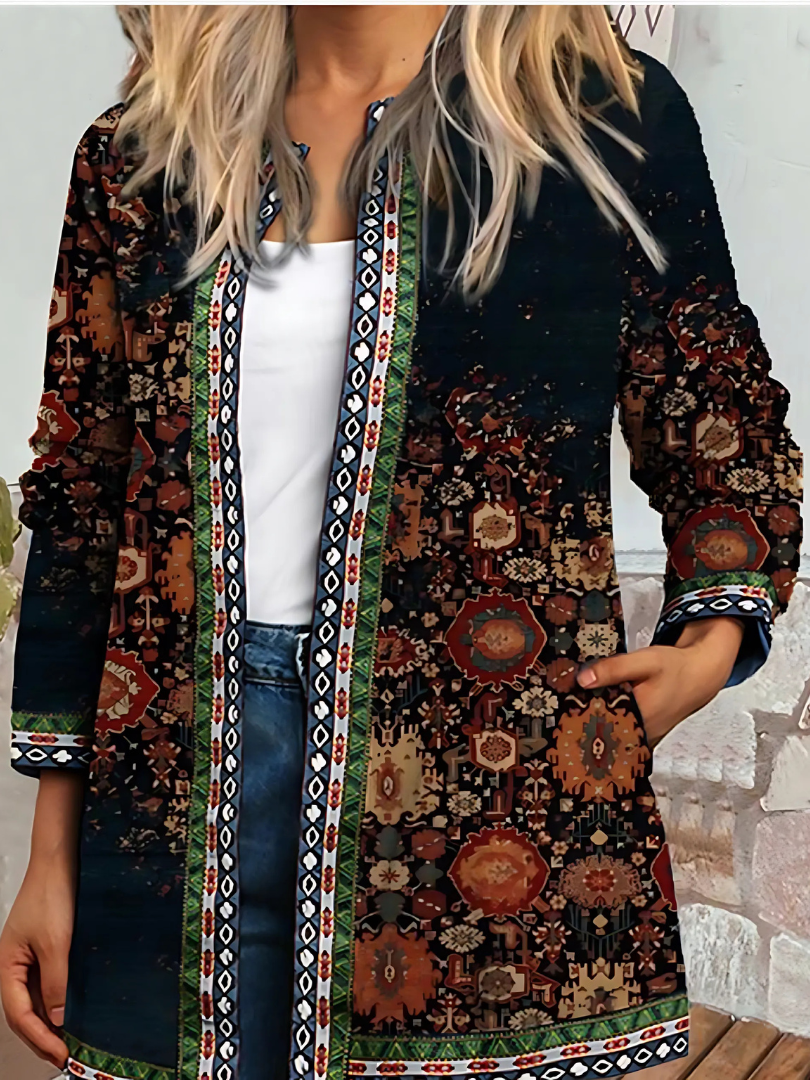 Ethnischer Blumenmantel Damen Jacke Trendy Sommer