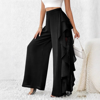 Damenhose Hochtailliert Weite Bein Elegant - BerlinGlamour